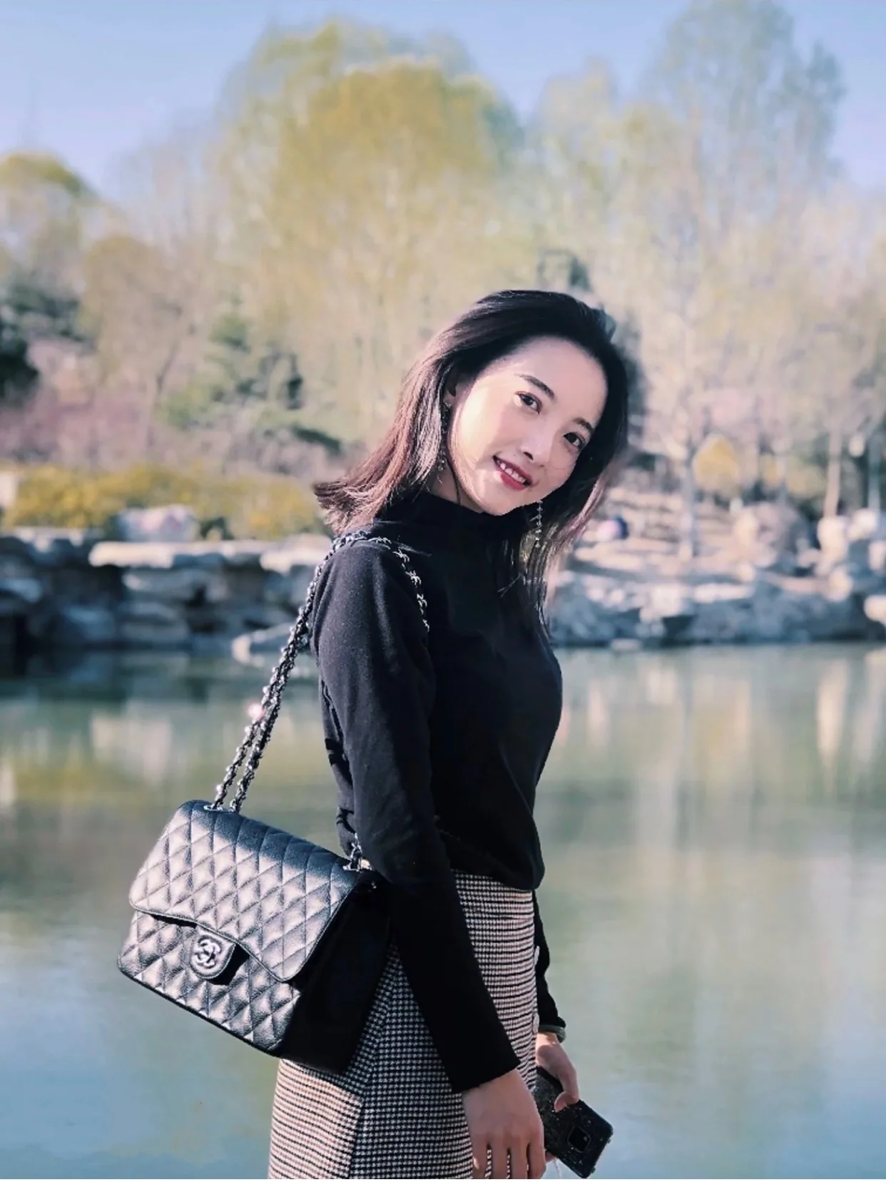 샤넬 점보 클래식 플랩 블랙 실버 데님 가방 상세 이미지 5