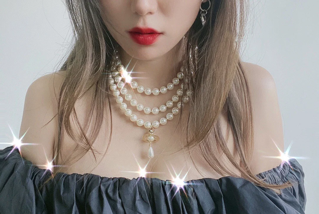 비비안웨스트우드 새턴 라인스톤 목걸이 상세 이미지 8