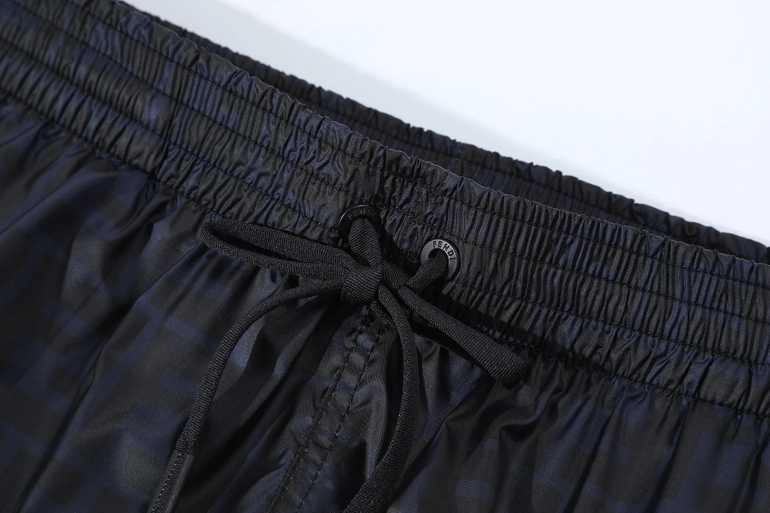 펜디 블루 더블 F 로고 남성 반바지 상세 이미지 5