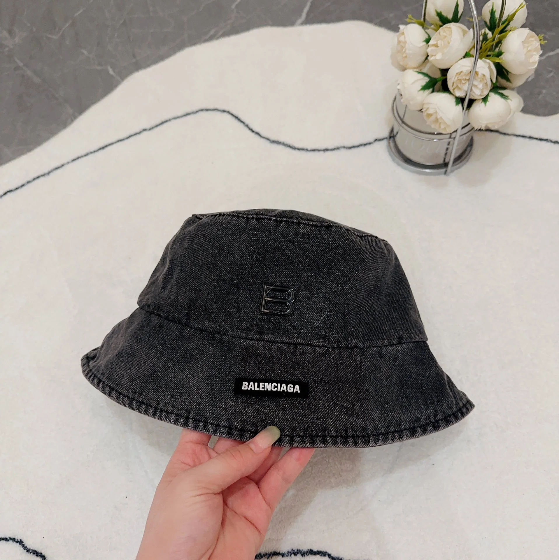 발렌시아가 데님 버킷 햇 모자 상세 이미지 4