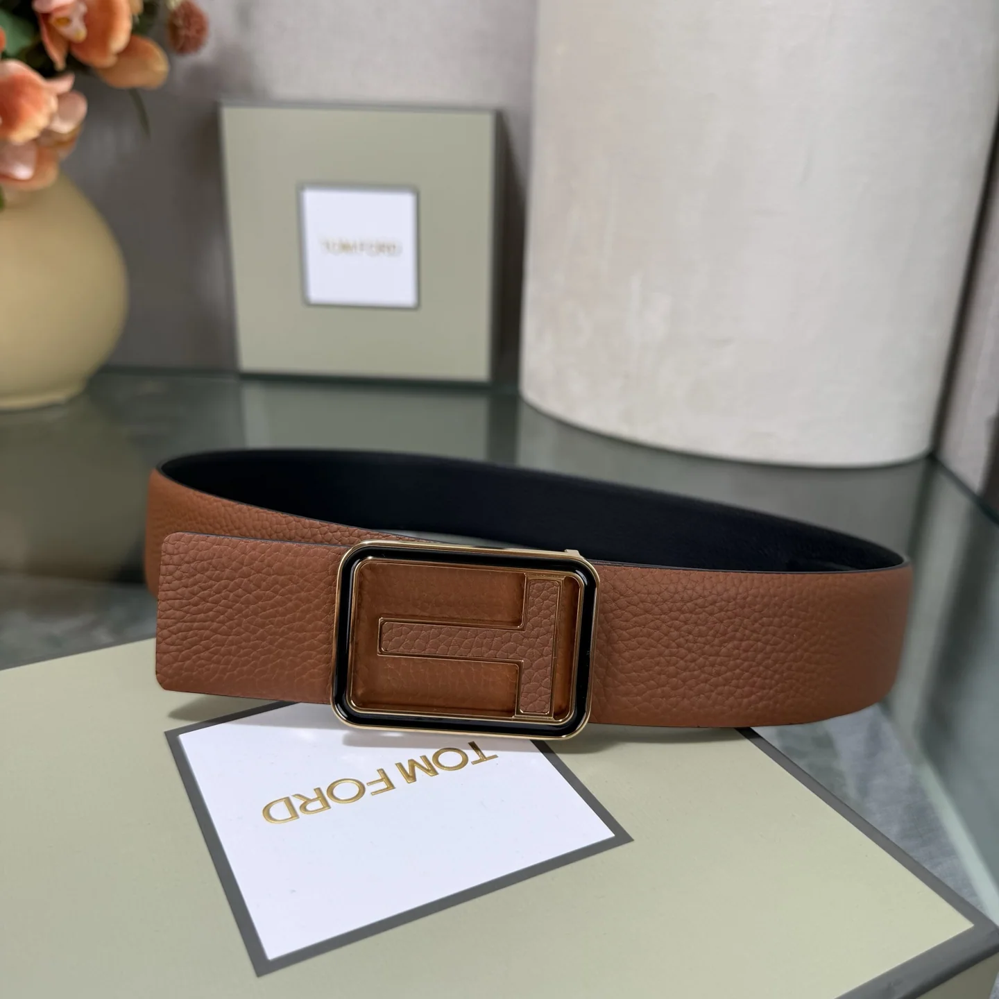 톰포드 양면 탑 그레인 소가죽 벨트 상세 이미지 5