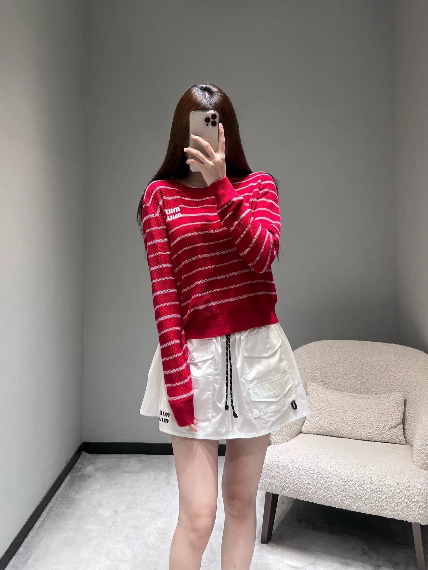 미우미우 컬러 블록 스트라이프 니트 스웨터 26 SS 상세 이미지 7