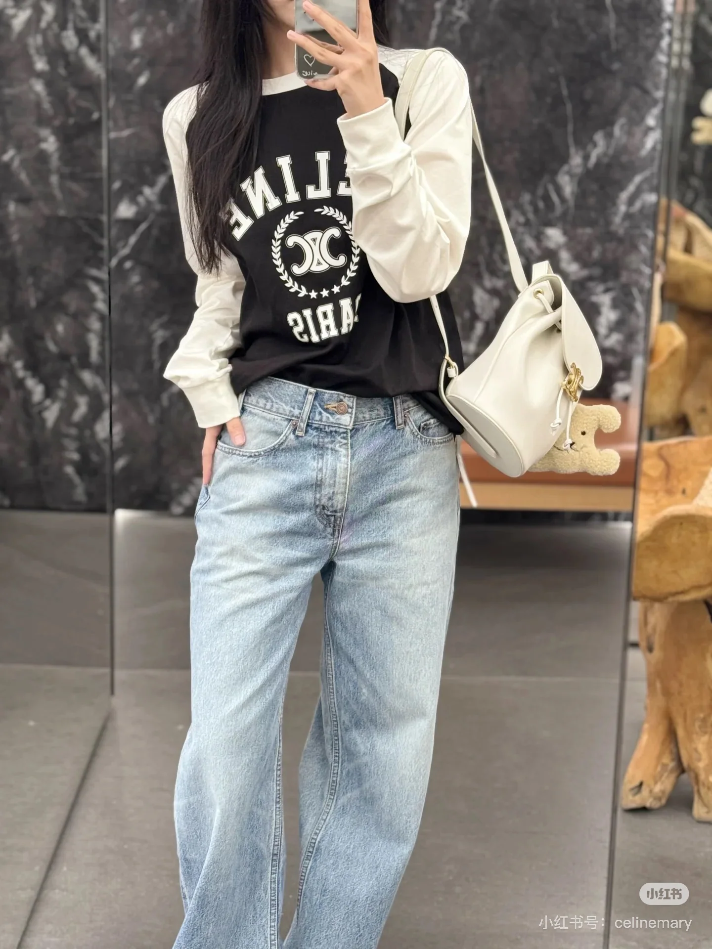 셀린느 프린트 긴팔 티셔츠 여성의류 25 FW 상세 이미지 3