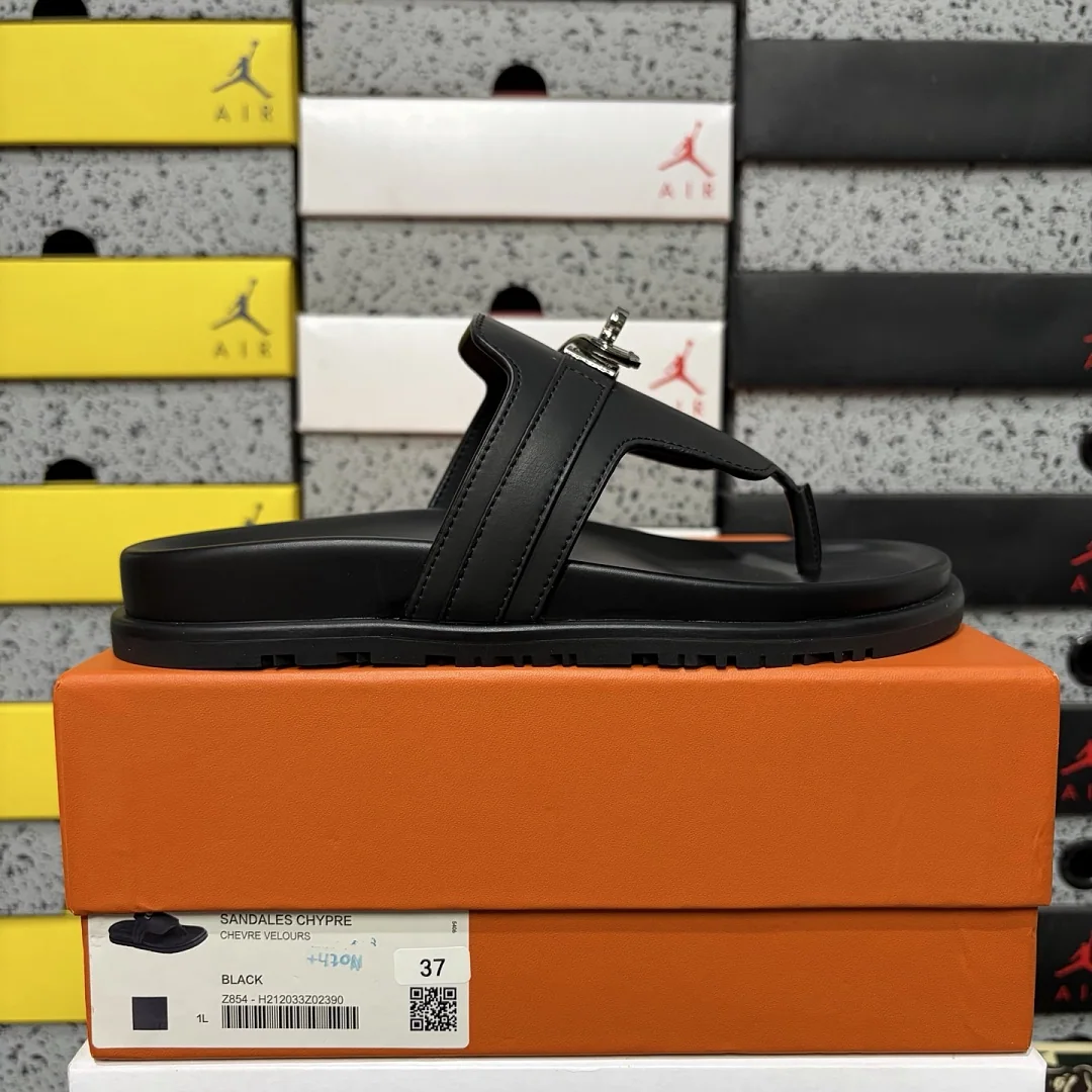 에르메스 [YX] 블랙 205763 Hermes Chypre Sandal