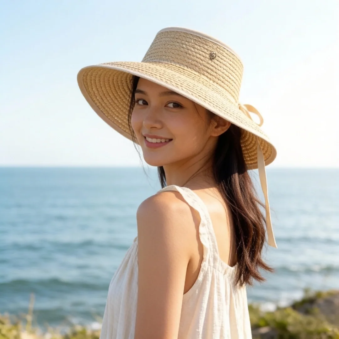헬렌카민스키 라피아 오픈 바이저 선햇 모자 120386