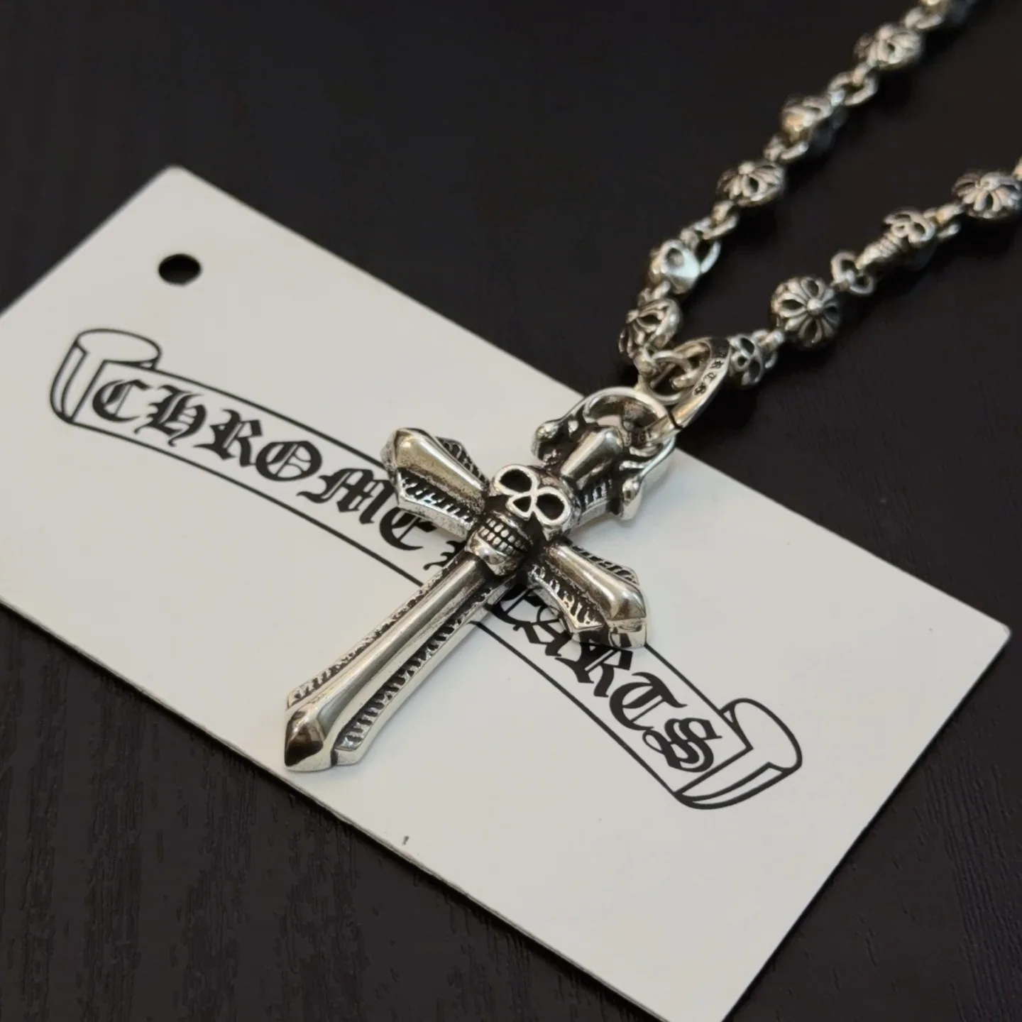 크롬하츠 스컬 크로스 플라워 목걸이 상세 이미지 6