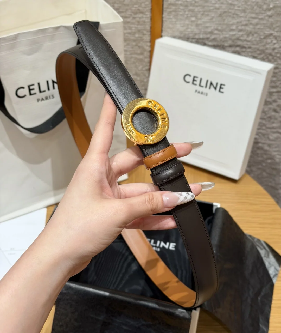 셀린느 디스크 양면 가죽 벨트 상세 이미지 3