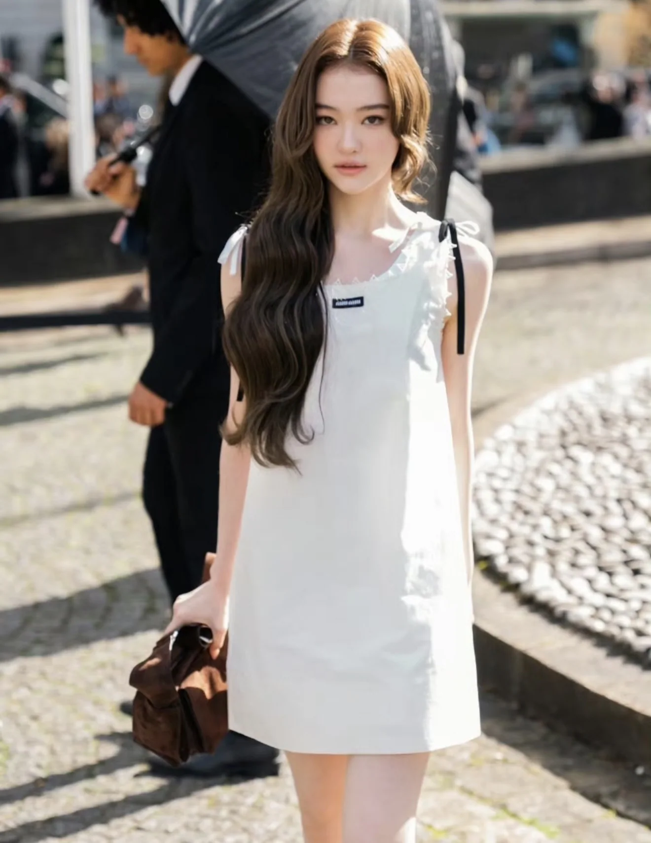 미우미우 내추럴 플리츠 민소매 원피스 상세 이미지 2