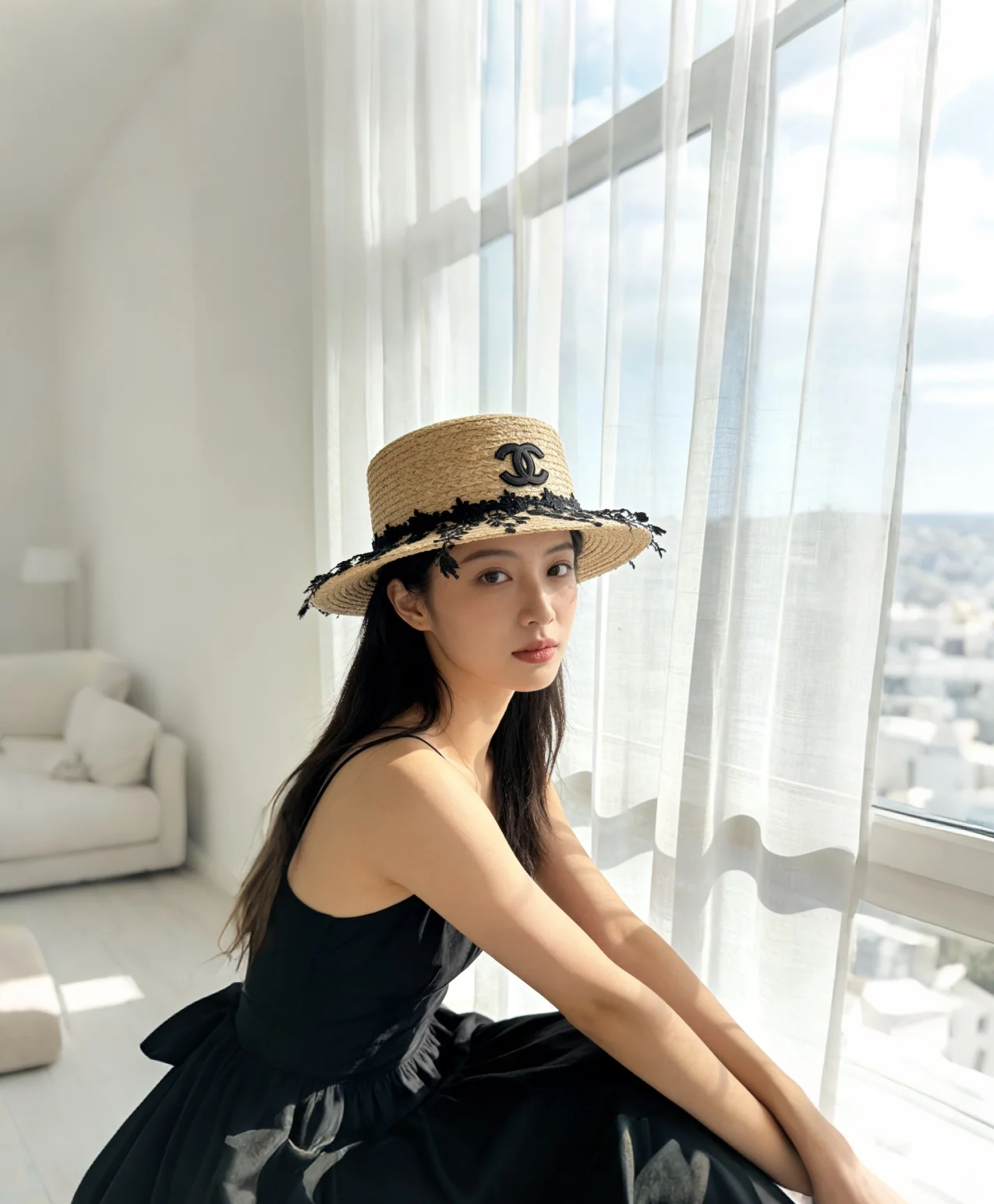 샤넬 라피아 플랫 캡 상세 이미지 1