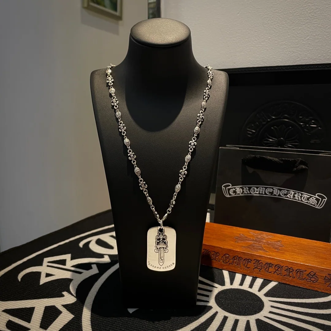 크롬하츠 밀리터리 태그 검 펜던트 목걸이 상세 이미지 1