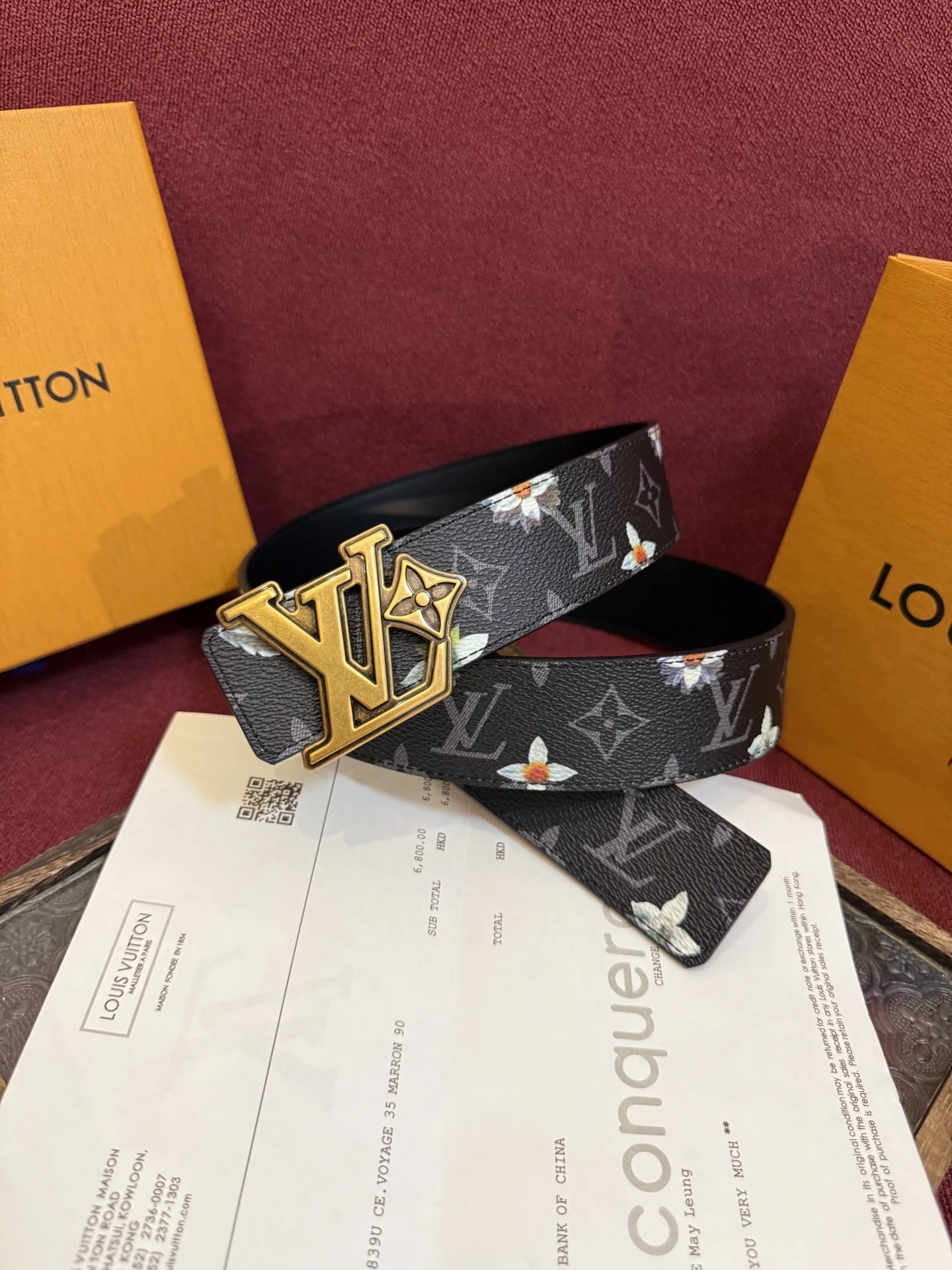 루이비통 LV 이니셜 모노그램 플라워 리버시블 벨트 상세 이미지 1