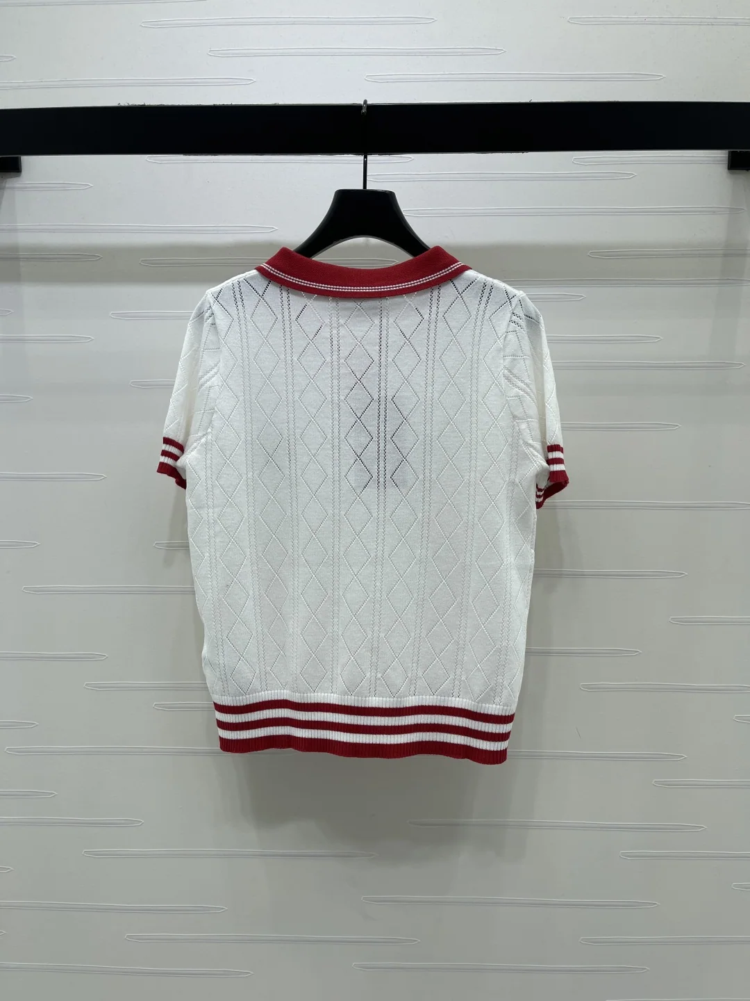 구찌 여성 아이스 실크 니트 카라 반팔 티셔츠 상세 이미지 8