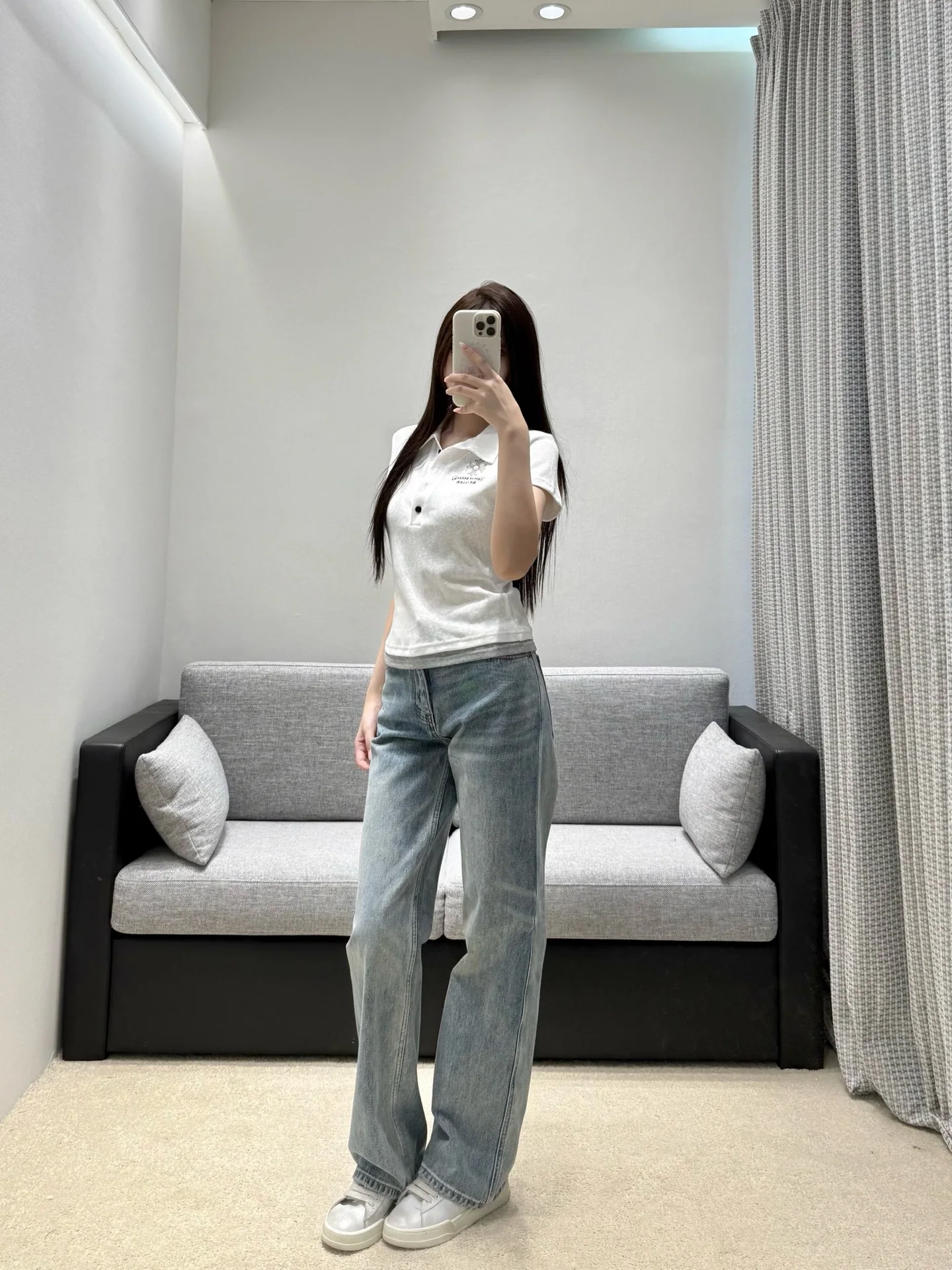크롬하츠 여성 크롭 반팔 폴로셔츠 상세 이미지 6
