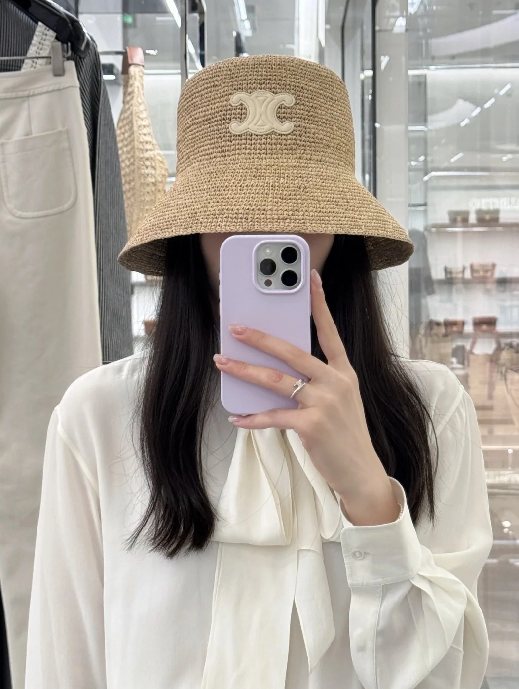 셀린느 개선문 로고 라피아 밀짚모자 상세 이미지 1