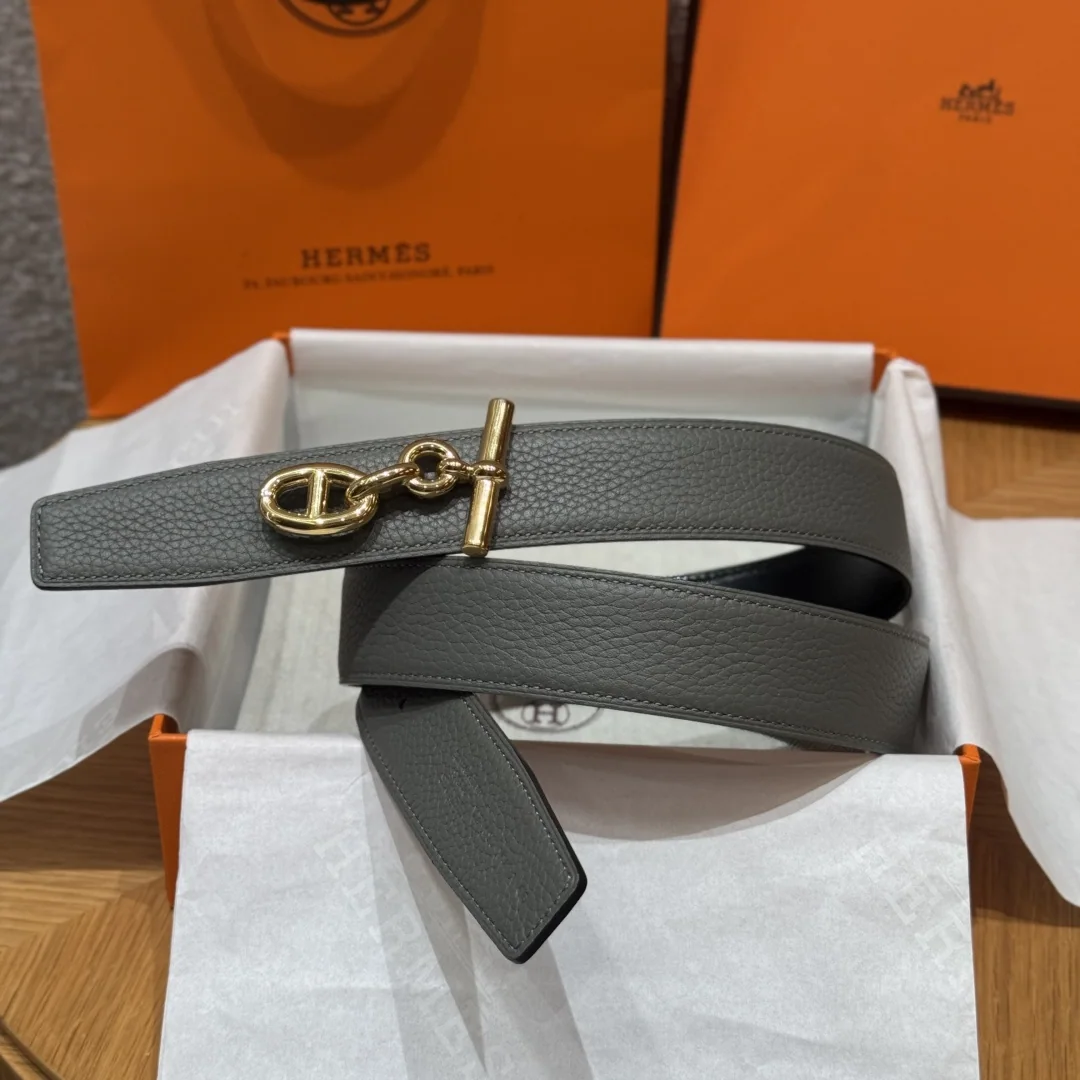 에르메스 셰뉴 당크르 양면 가죽 벨트 175592