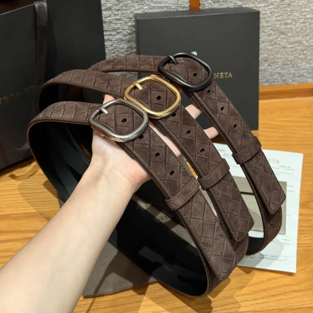 보테가베네타 인트레치아토 스웨이드 소가죽 벨트 175053