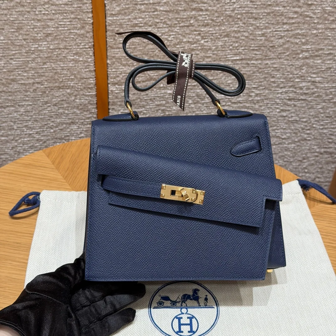 에르메스 켈리 사파이어 블루 가죽 가방 상세 이미지 2