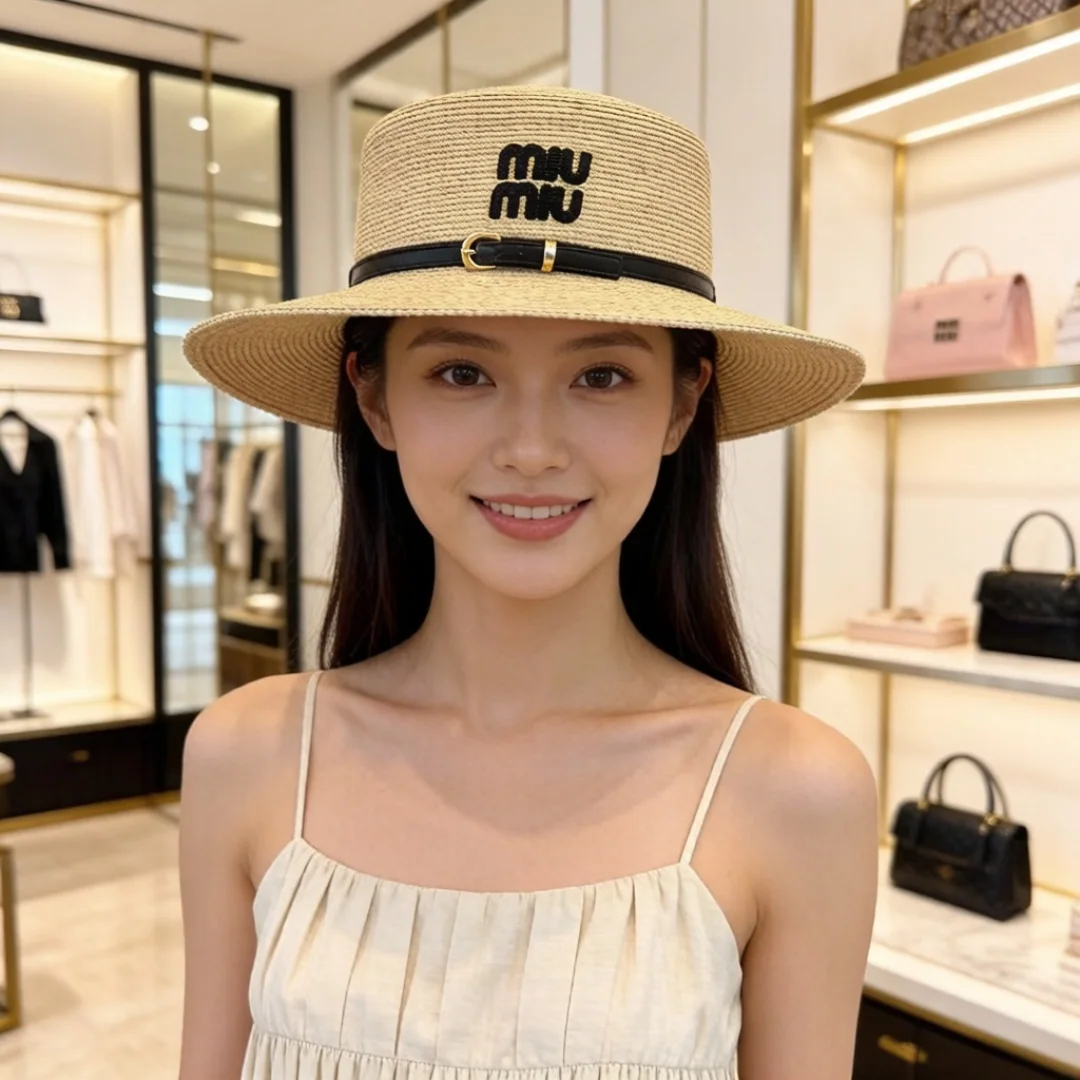미우미우 라피아 스트로 햇 상세 이미지 1