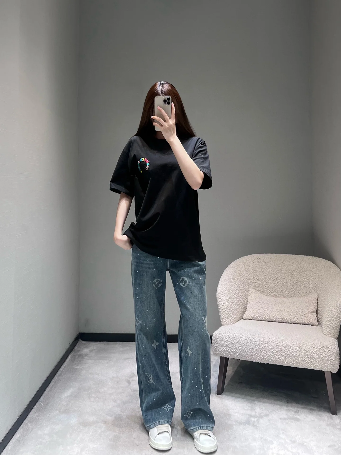 크롬하츠 컬러풀 배지 자수 반팔 티셔츠 상세 이미지 6