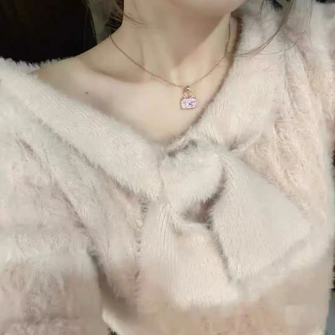 에르메스 핑크 다이아몬드 장식 콘스탄스 목걸이 상세 이미지 9