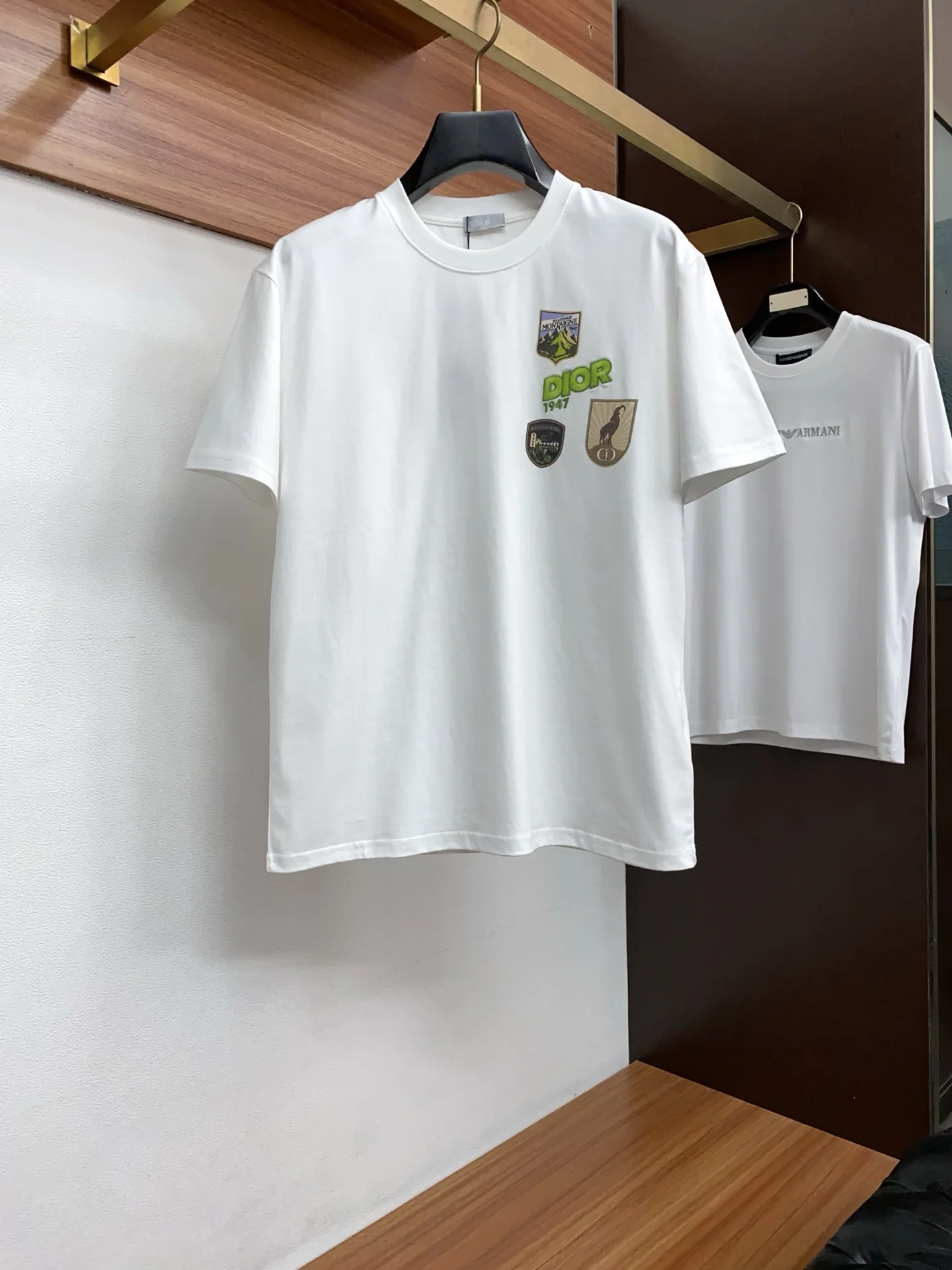 디올 크루넥 코튼 반팔 티셔츠 남성용 상세 이미지 1