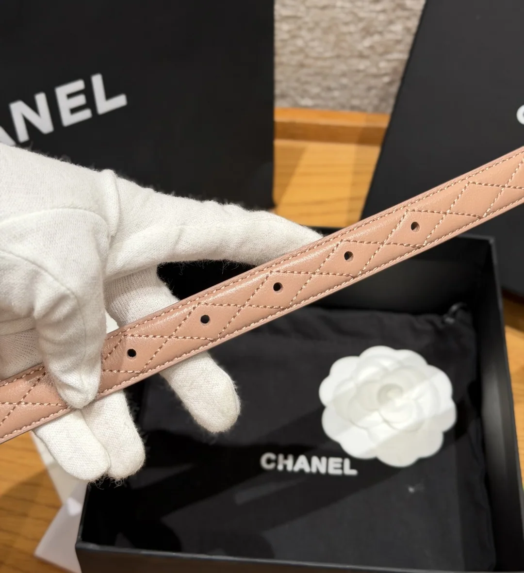 샤넬 퀼팅 램스킨 20mm 벨트 상세 이미지 7