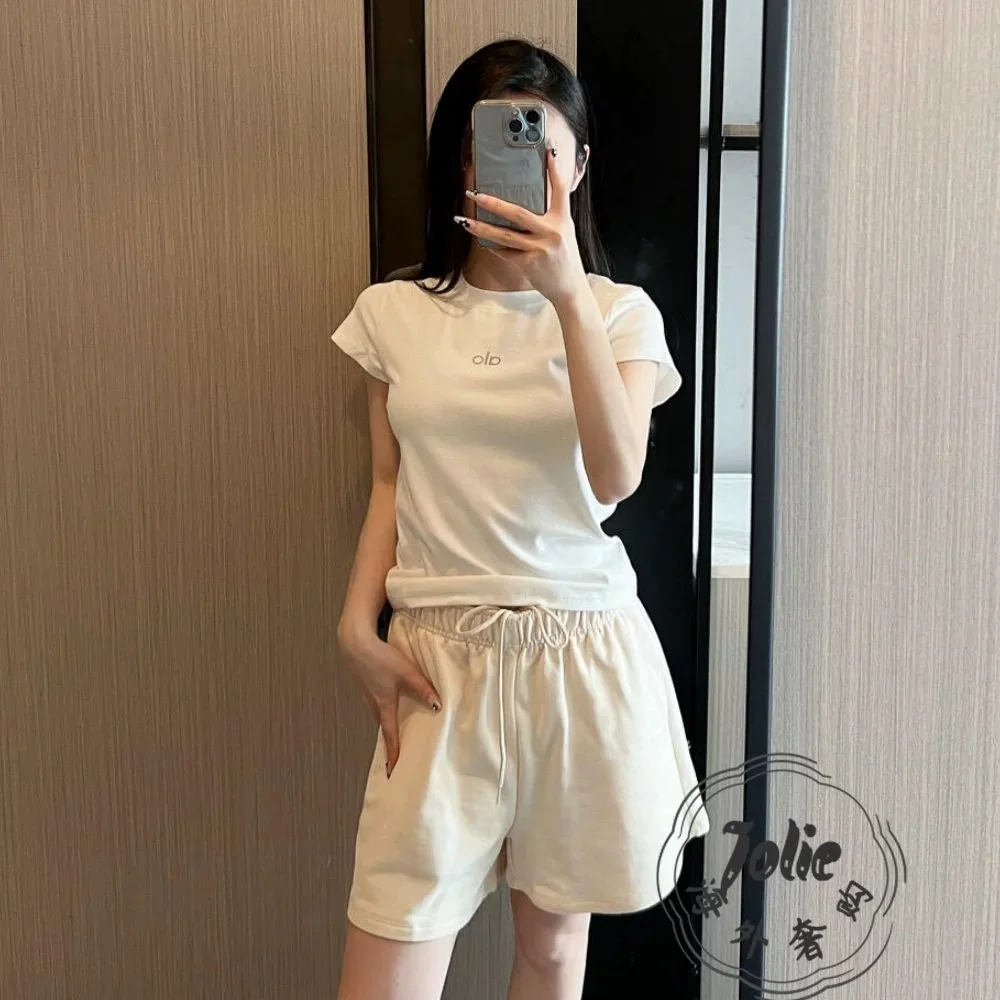알로 여성 라운드넥 숄더컷 반팔 티셔츠 상세 이미지 1