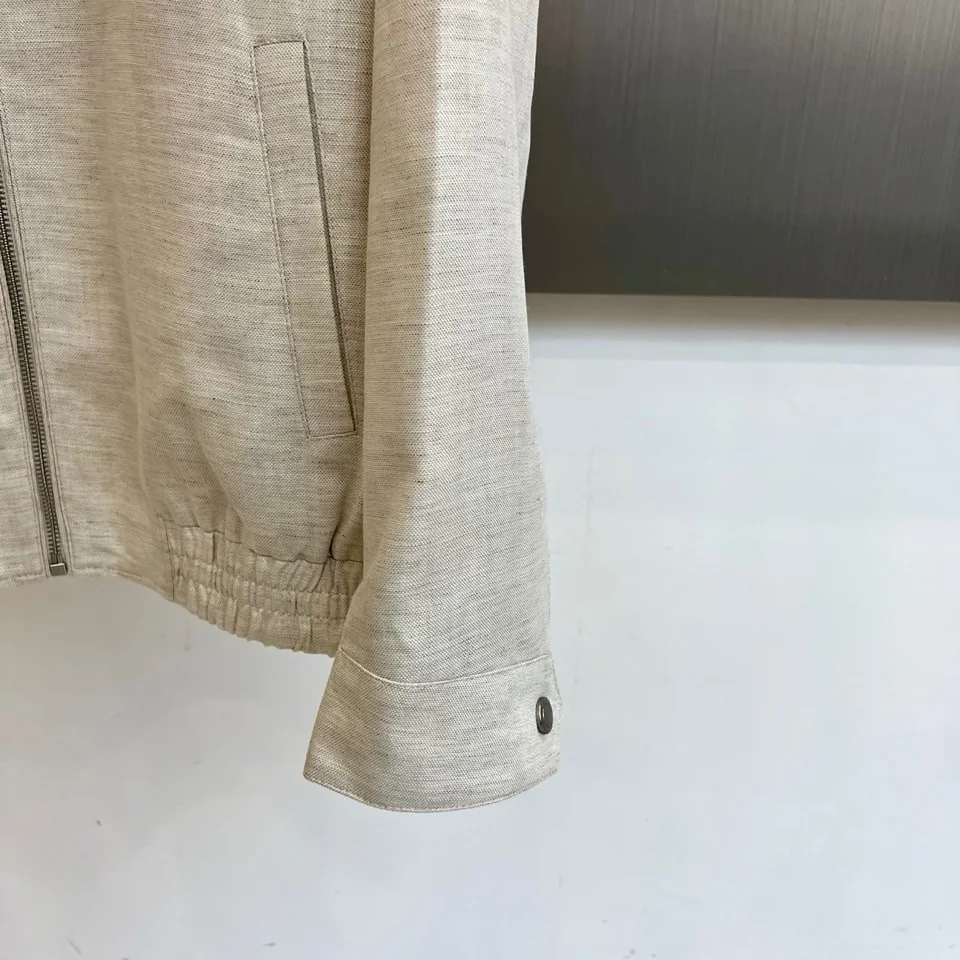 브루넬로쿠치넬리 린넨 혼방 스탠드 카라 자켓 상세 이미지 5