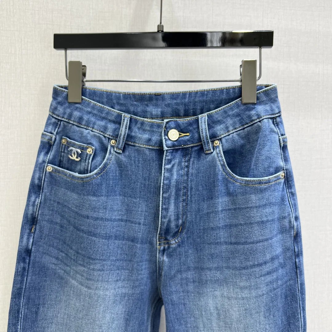 샤넬 메탈릭 더블 C 스트레이트 레그 바지 상세 이미지 4