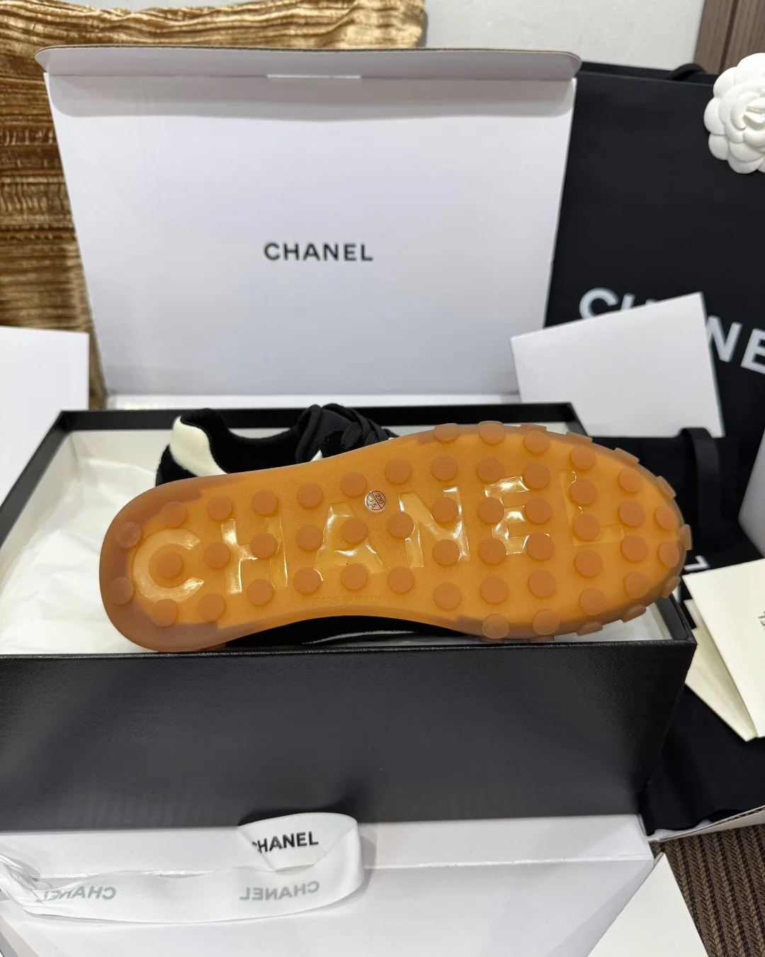 샤넬 팬더 모티프 스웨이드 캔버스 여성 신발 상세 이미지 9