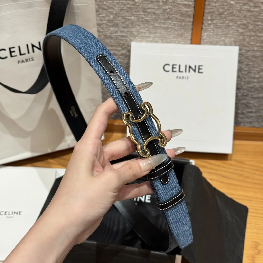 셀린느 개선문 데님 소가죽 벨트 상세 이미지 4