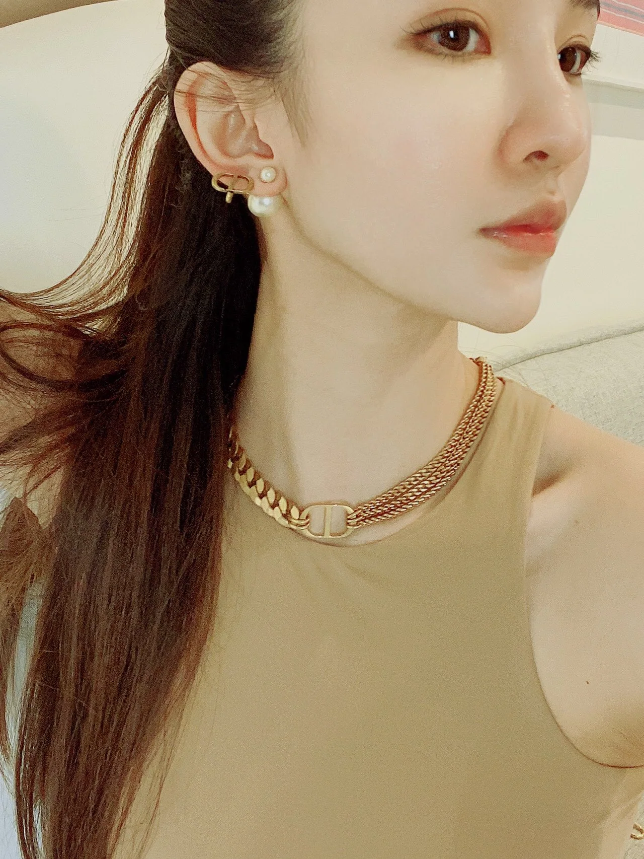 디올 CD 체인 레터 목걸이 상세 이미지 8