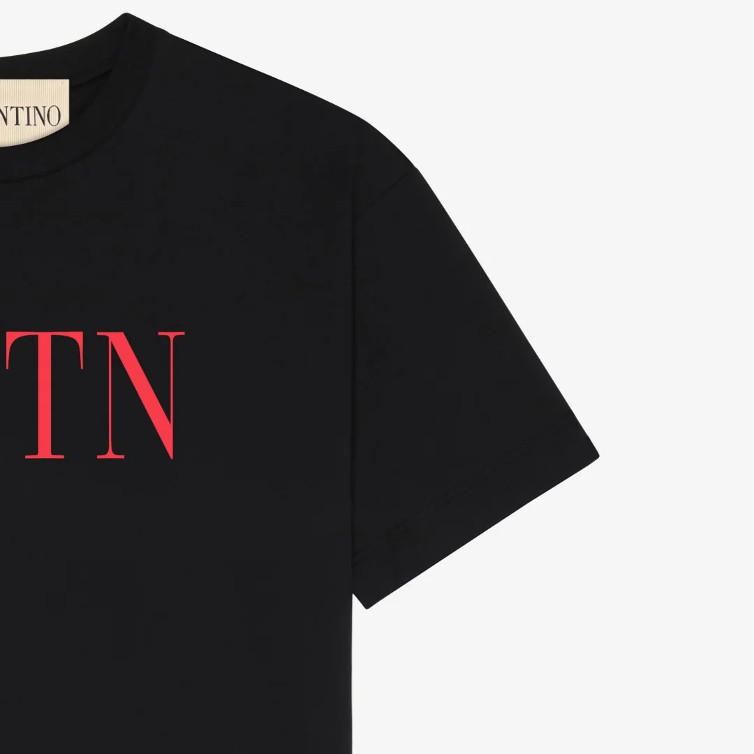 발렌티노 VLTN 클래식 레터 로고 여성 반팔 티셔츠 상세 이미지 4