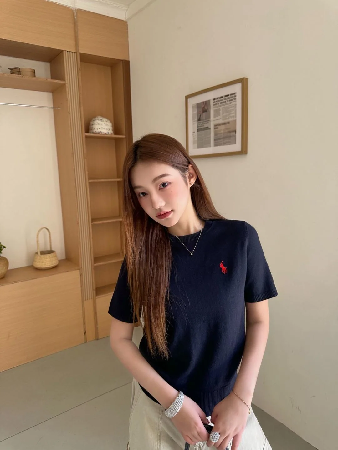 폴로 여성 니트 반팔 티셔츠 상세 이미지 8