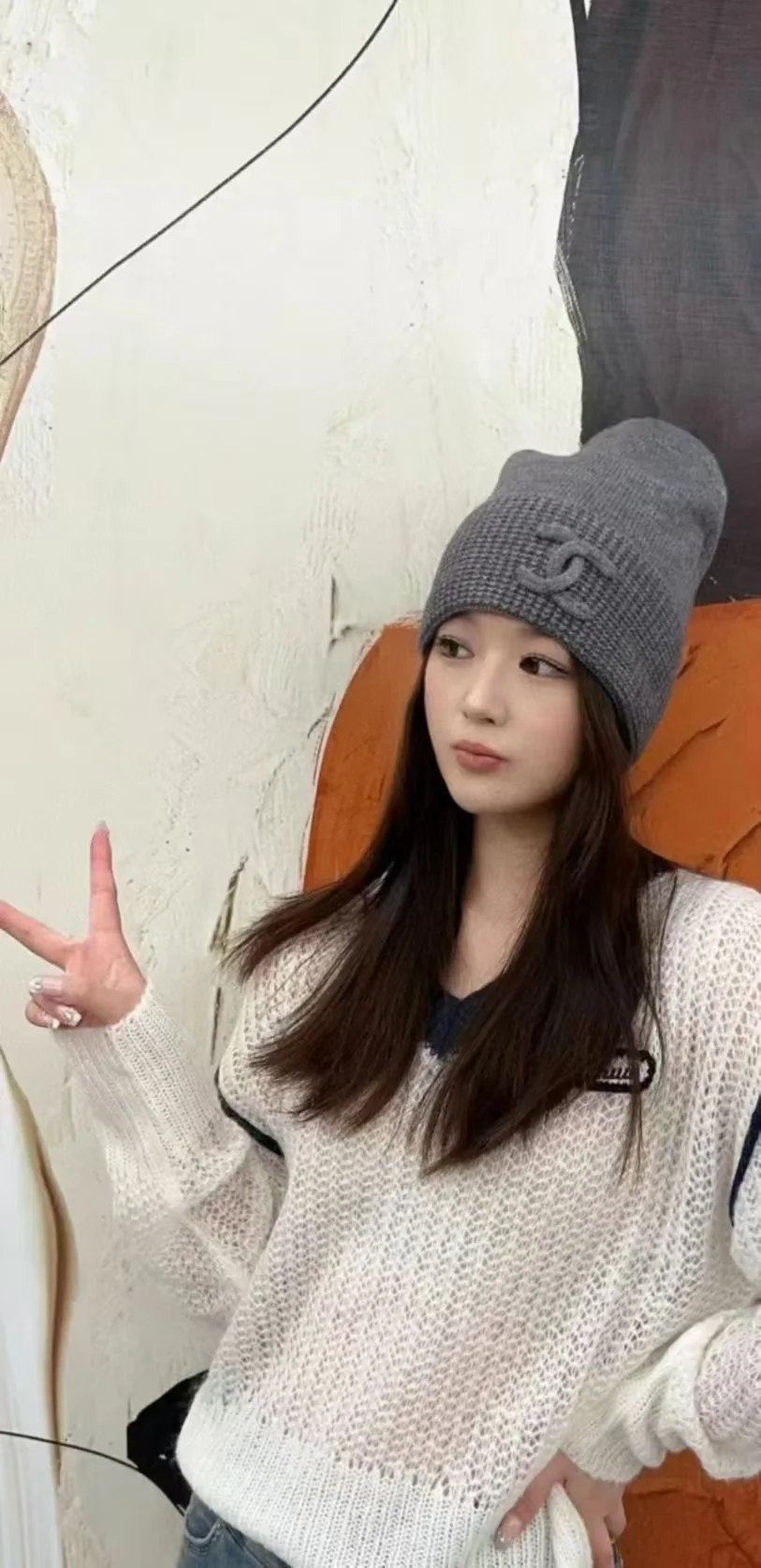 샤넬 울 안감 니트 모자 상세 이미지 1