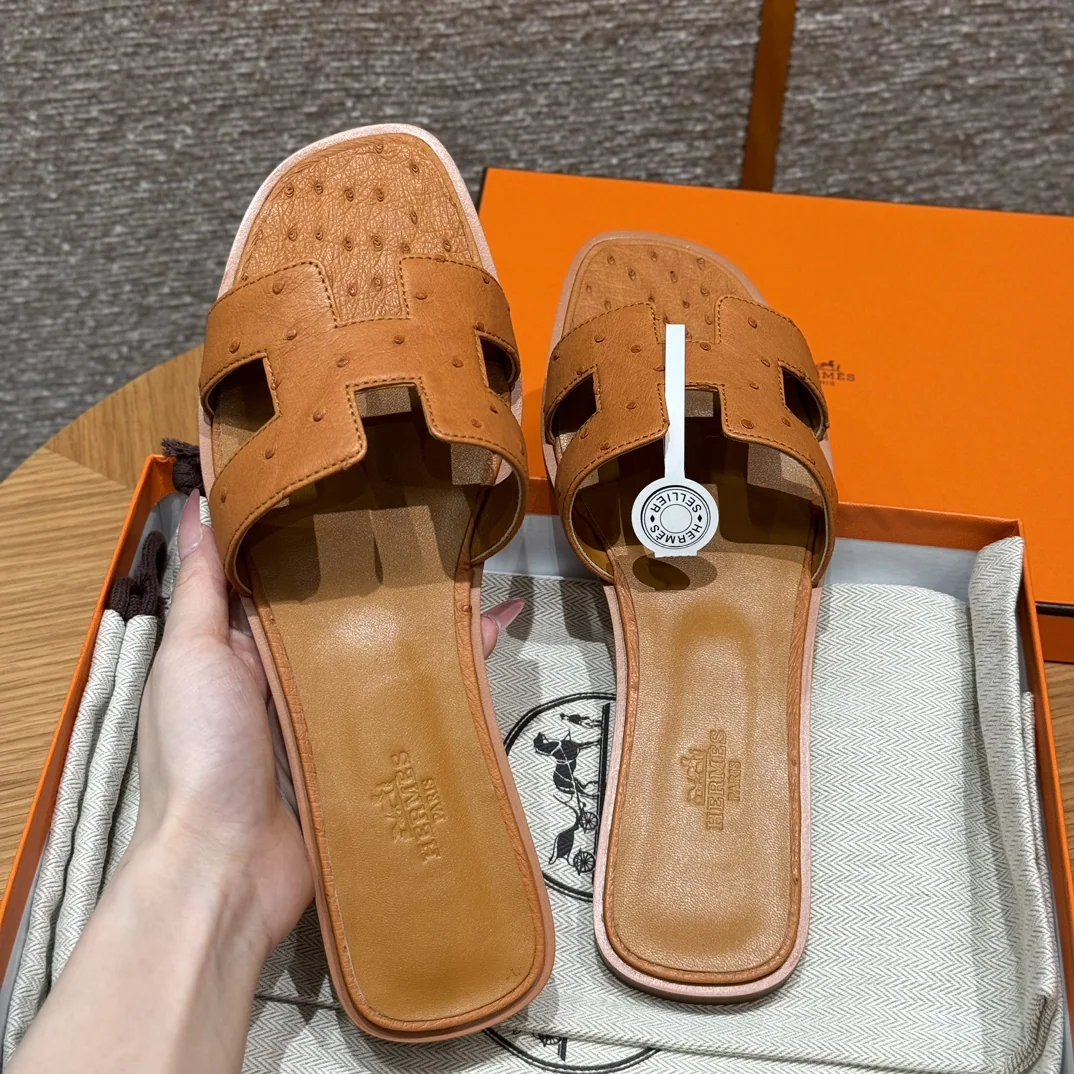 에르메스 오란 타조 가죽 샌들 상세 이미지 2