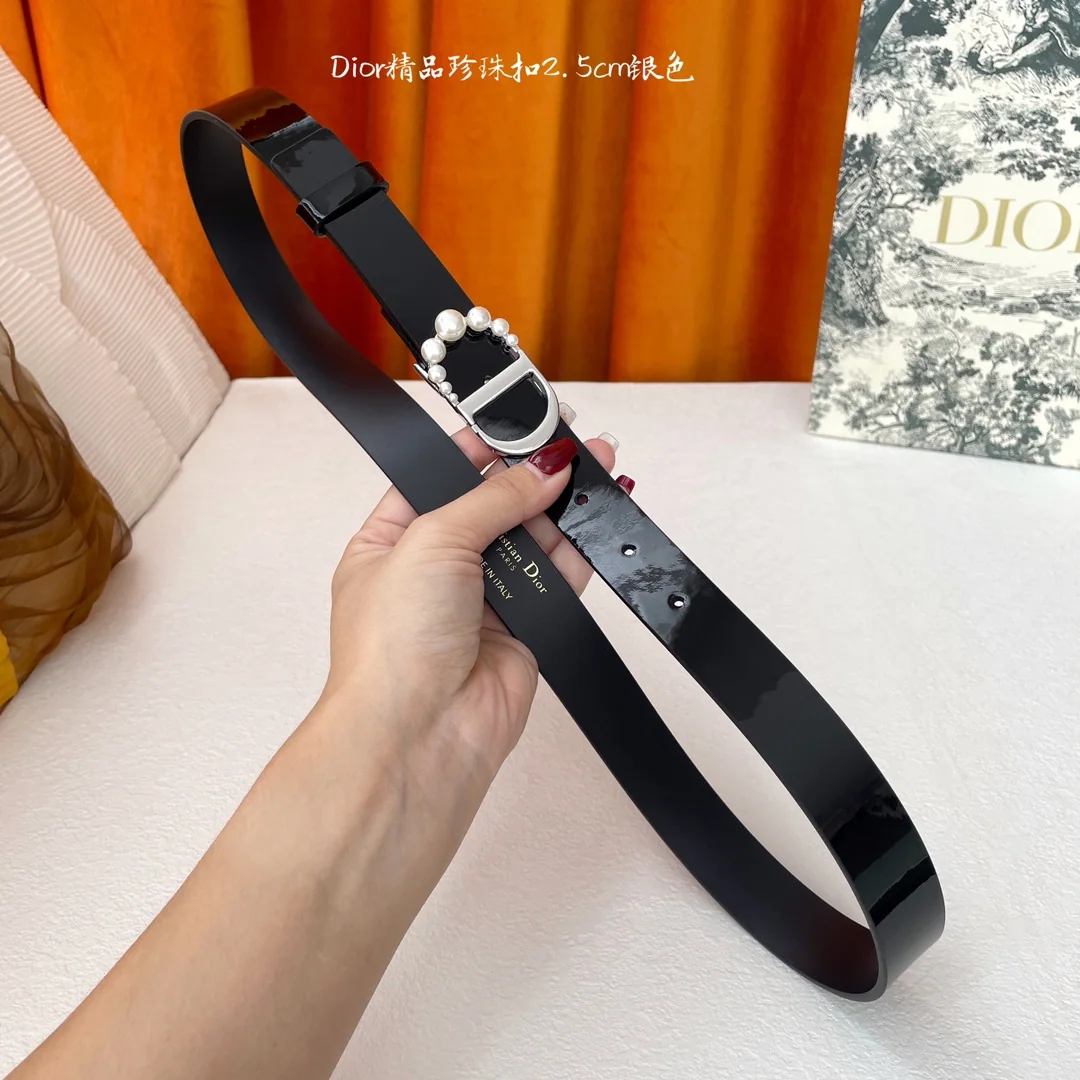 디올 CD 골드 버클 송아지가죽 벨트 상세 이미지 6