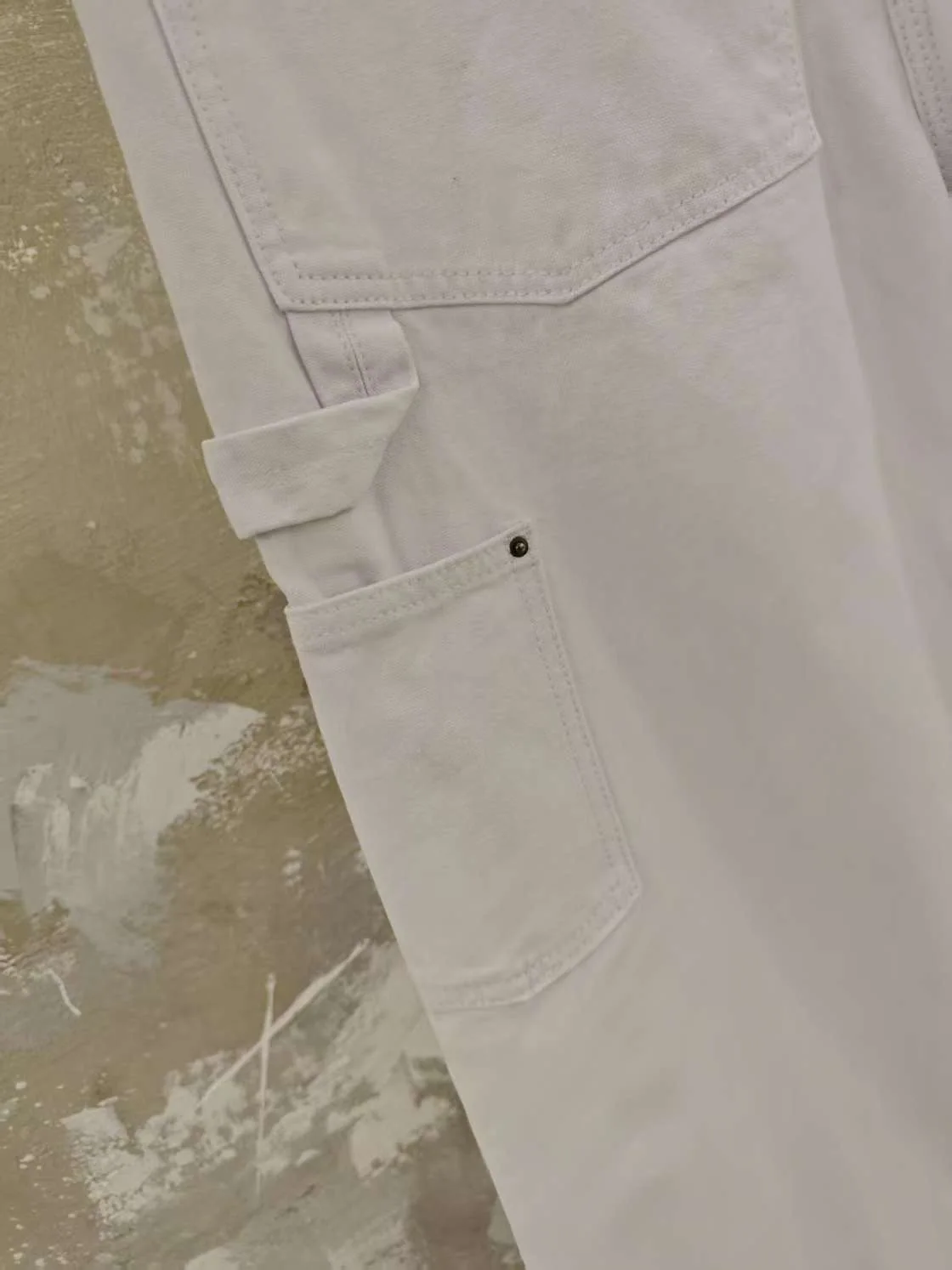 프라다 화이트 로깅 비즈 캔버스 남성 바지 25SS 상세 이미지 6