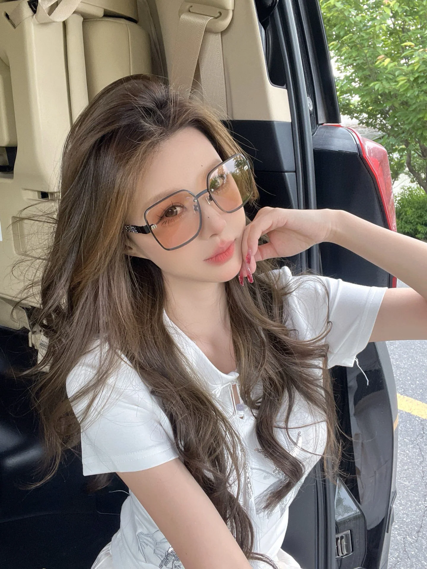 미우미우 스파클링 큐빅 장식 선글라스 상세 이미지 3