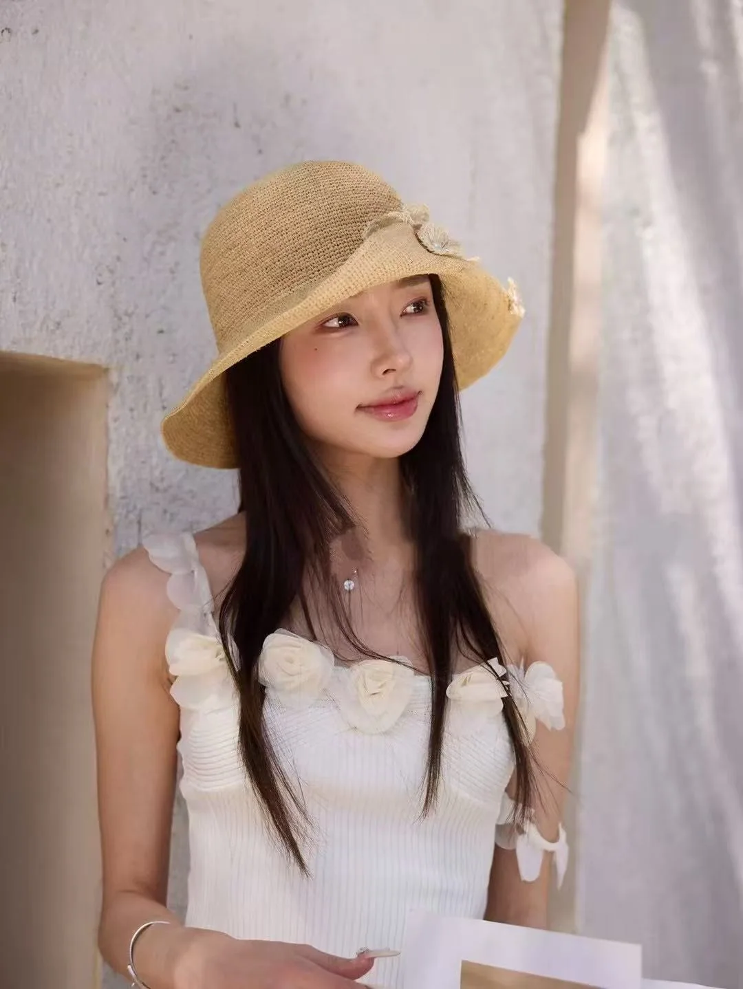 미우미우 라피아 플라워 썬햇 상세 이미지 2