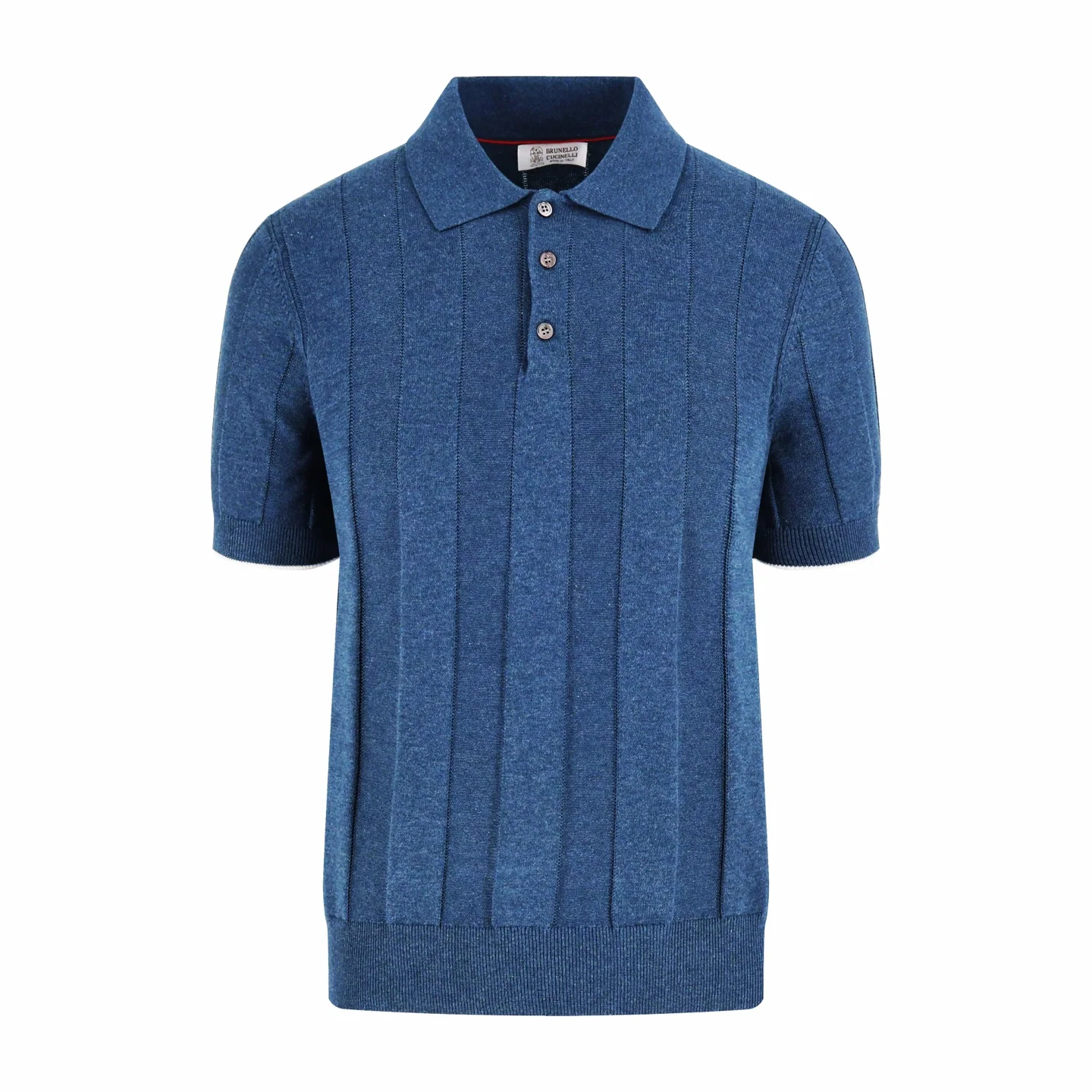 브루넬로쿠치넬리 린넨 세로 스트라이프 반팔 폴로셔츠 26 SS 상세 이미지 1