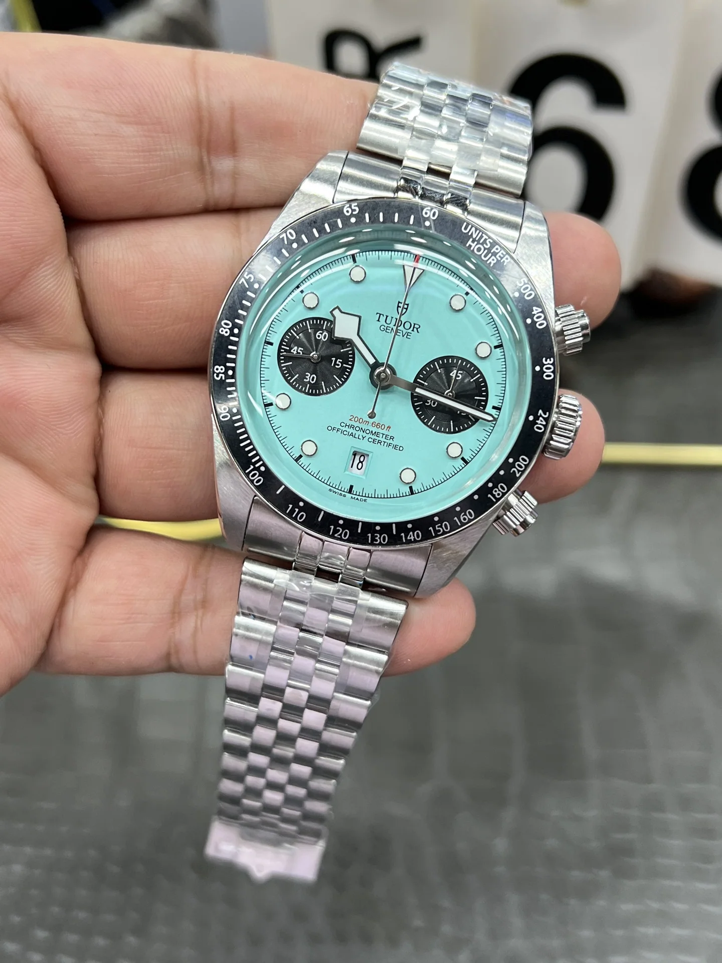 튜더 블랙베이 크로노그래프 딥블루 다이얼 3 T 공장 7750 남성 시계 레플리카 45571 Tudor 상세 이미지 3