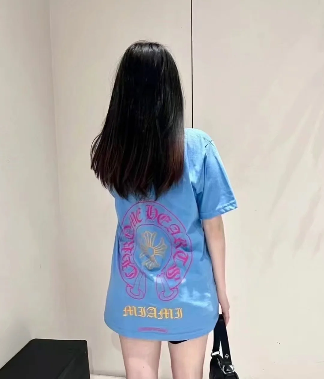 크롬하츠 블루 반팔 티셔츠 상세 이미지 2