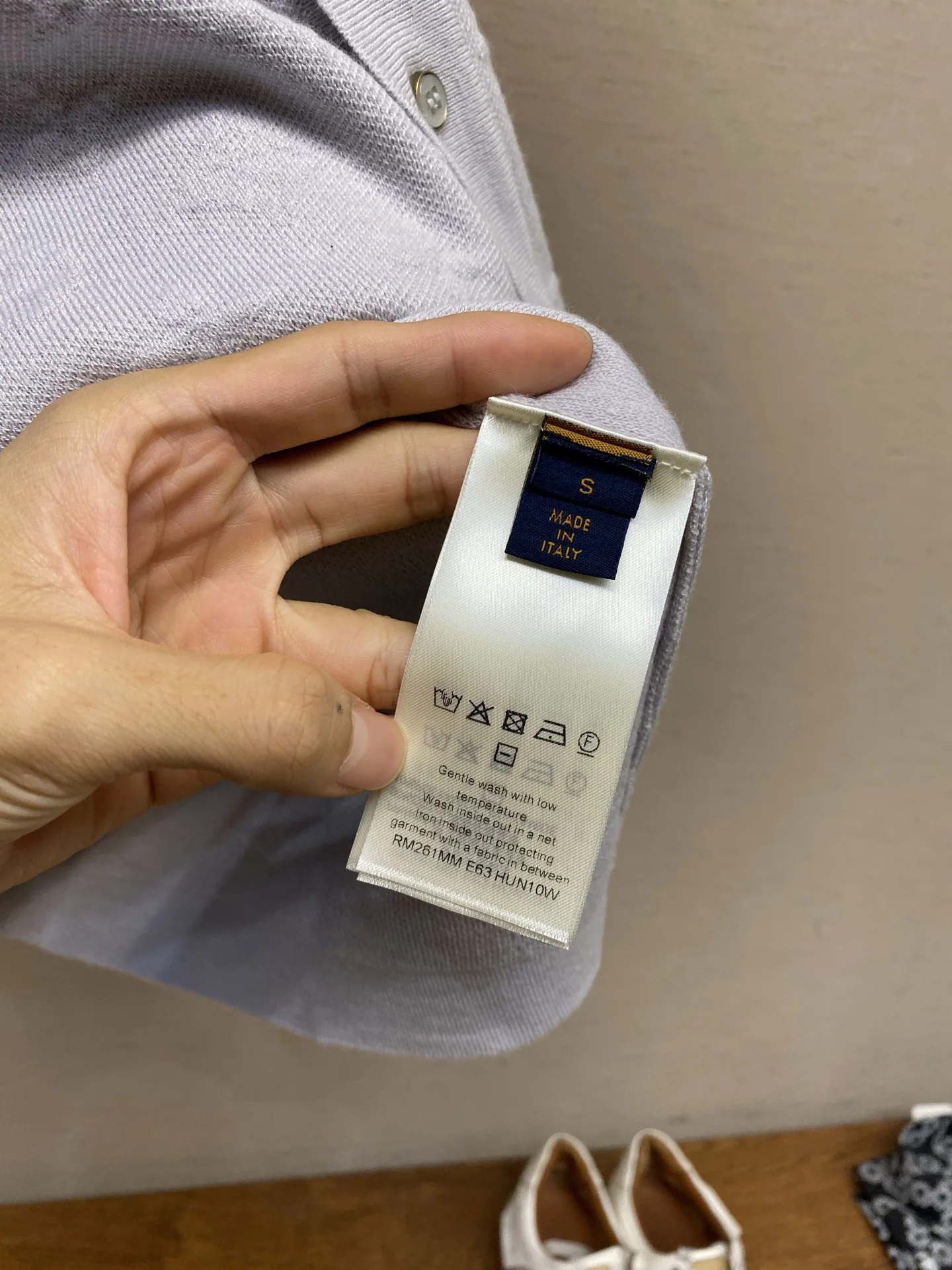루이비통 웨이브 레터 자카드 반팔 니트 가디건 상세 이미지 7