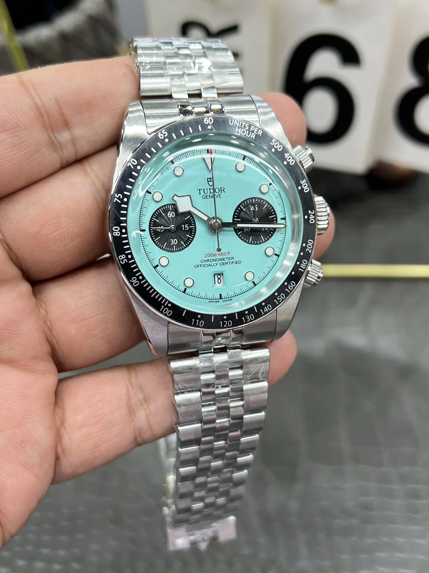 튜더 블랙베이 크로노그래프 딥블루 다이얼 3 T 공장 7750 남성 시계 레플리카 45571 Tudor 상세 이미지 4