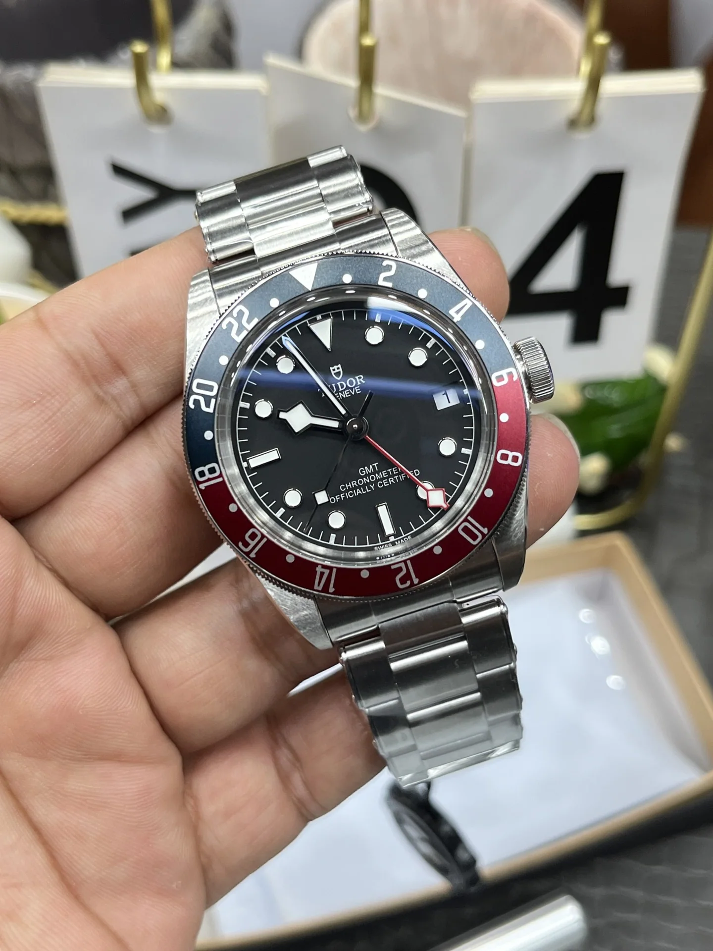 튜더 블랙베이 GMT 레드 블루 베젤 ZF 공장 2836 오토매틱 남성 시계 레플리카 45587 Tudor 상세 이미지 3
