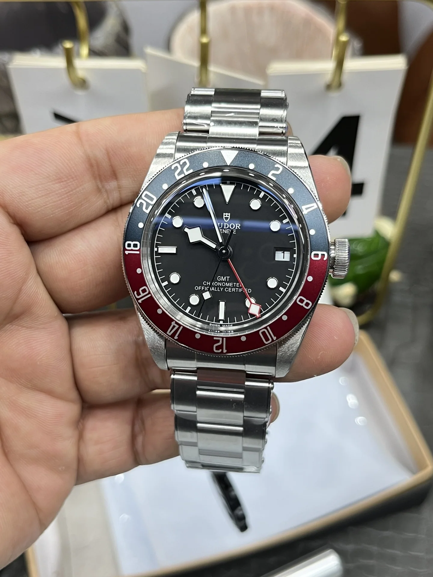 튜더 블랙베이 GMT 레드 블루 베젤 ZF 공장 2836 오토매틱 남성 시계 레플리카 45587 Tudor 상세 이미지 2