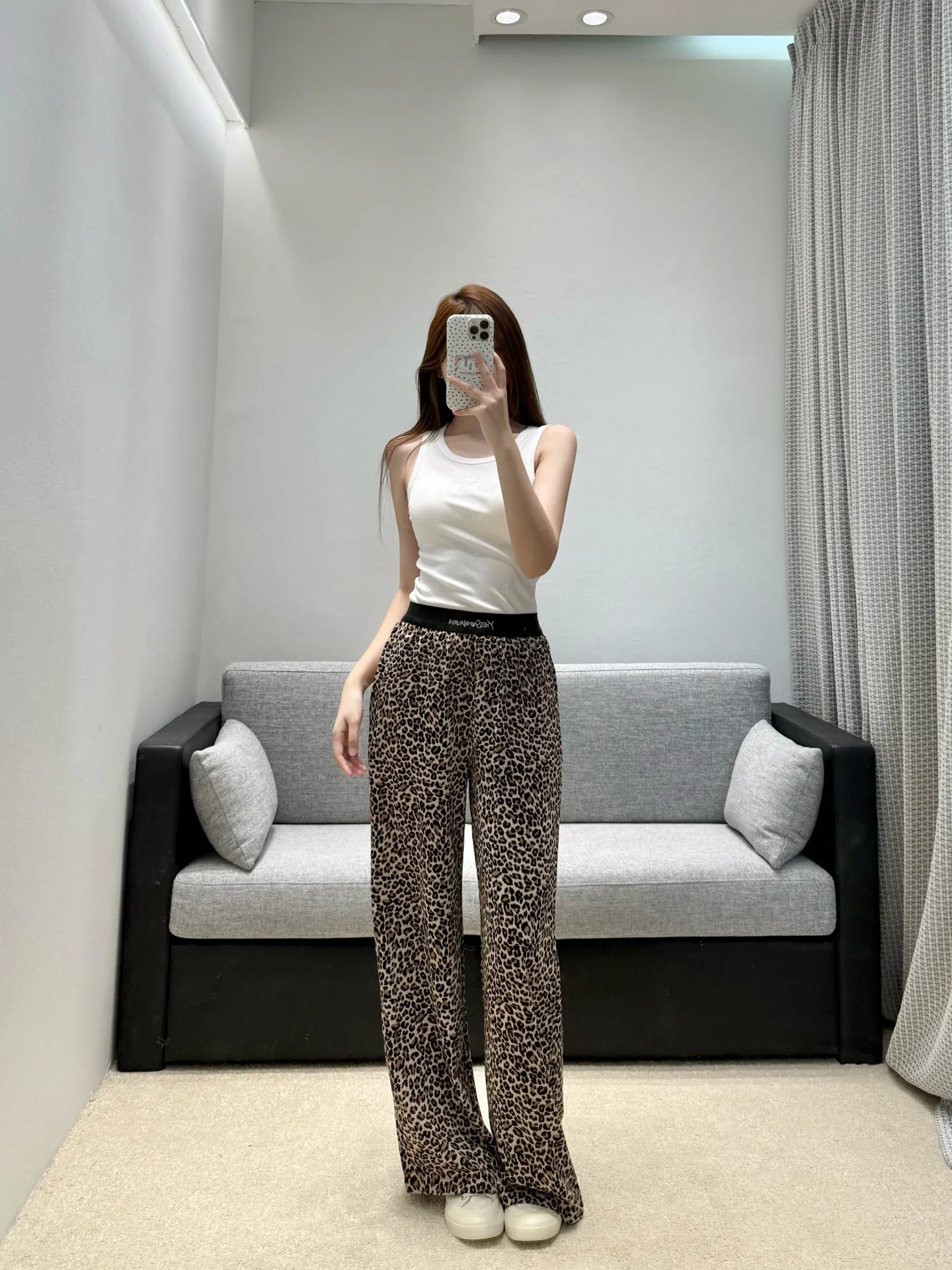 생로랑 레오파드 와이드 팬츠 상세 이미지 9