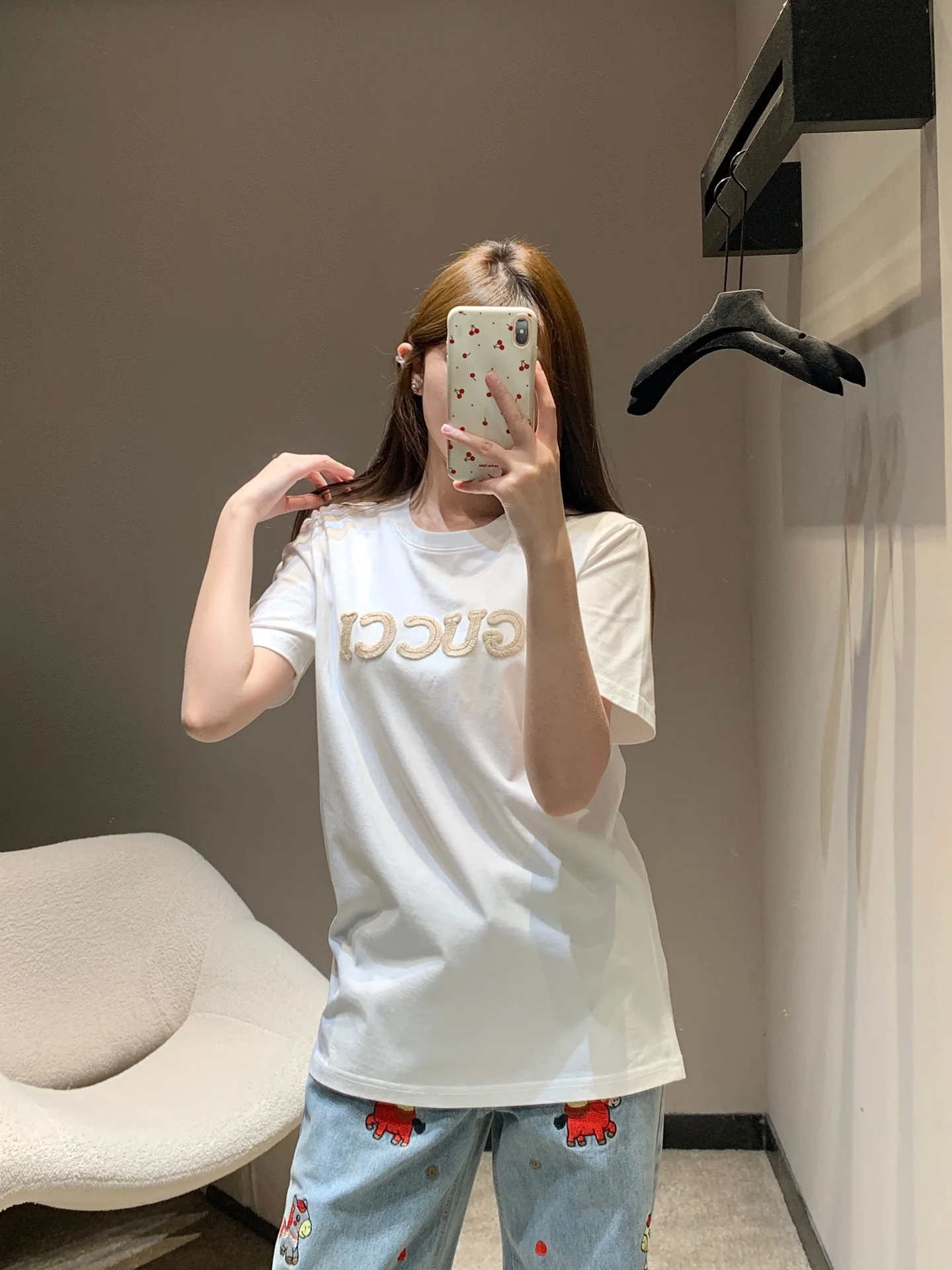 구찌 레터 타월 자수 크루넥 반팔 티셔츠 26 SS 상세 이미지 9