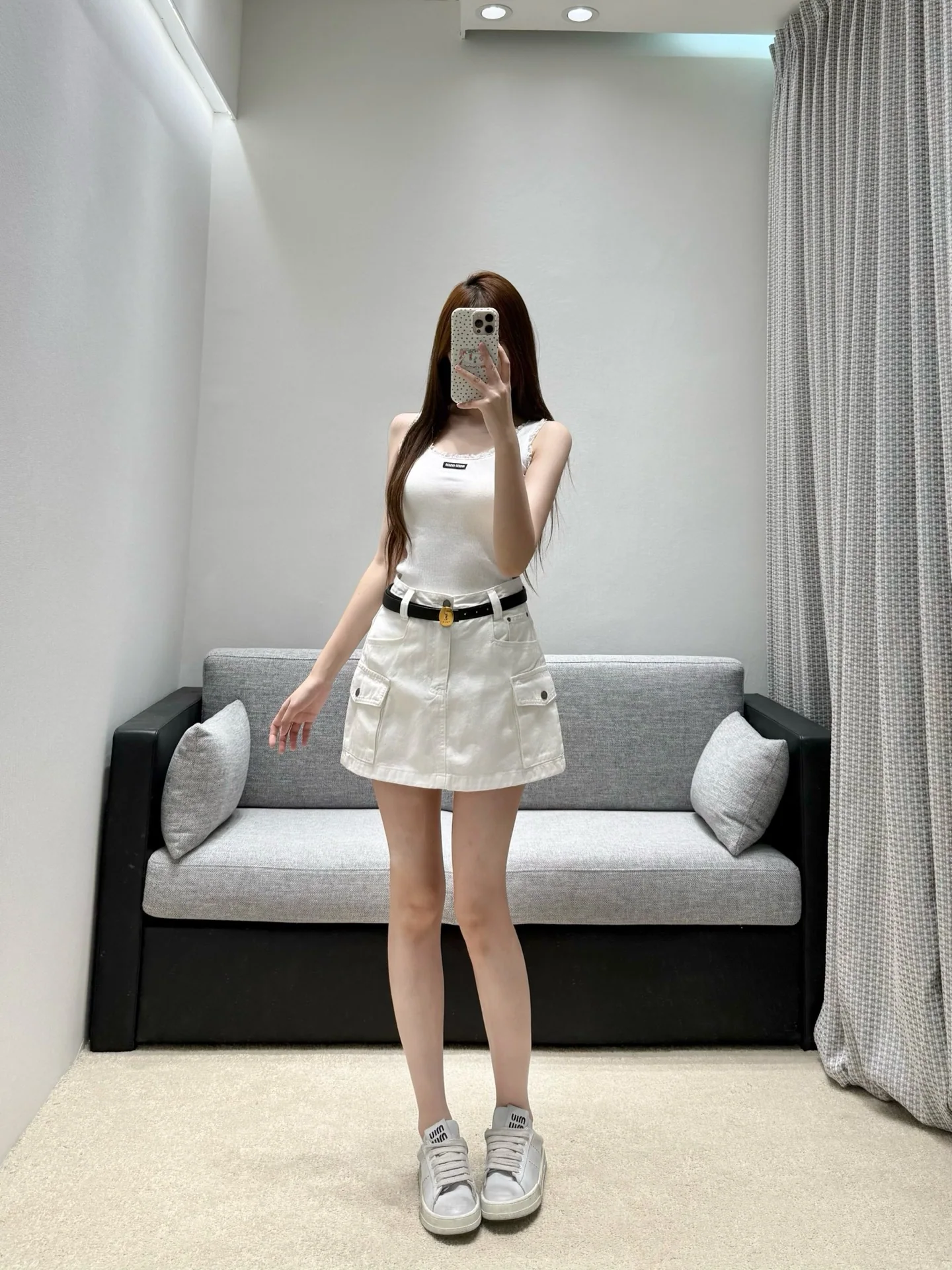생로랑 코튼 미니스커트 상세 이미지 9